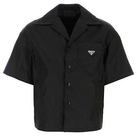 Prada Camicia a maniche corte in Re-Nylon Nero