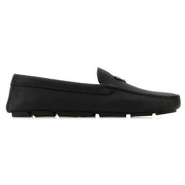Prada Leather Saffiano Driving Shoes Black