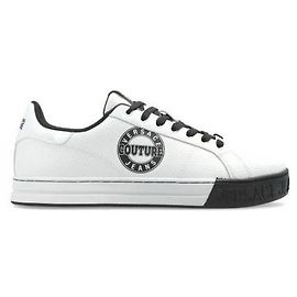 Versace Cappotto con Logo e Sneakers Bianco