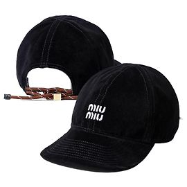 Miu Miu Baseballkappe aus Samt Schwarz