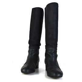 Chanel Quilted Leather Boots Black