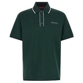 Gucci Polo de Piqué de Algodón Bordado XJHHO Verde