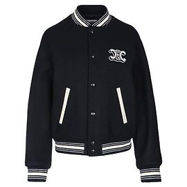 Céline Teddy Jacket in Wool Felt Blue