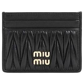 Miu Miu Kartenetui aus Nappa-Leder Schwarz