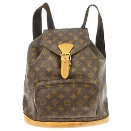 Louis Vuitton Vintage Montsouris Backpack Monogram Canvas GM Brown