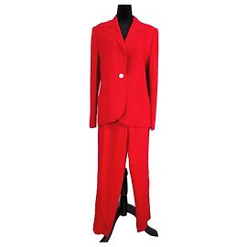 Emanuel Ungaro Parallele tailleur pantalone rosso 1996 Rosso