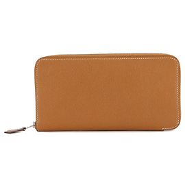 Hermès Hermes Azap Long Silkin Round Wallet Brown