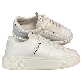 Sneakers in pelle bianca Prada Bianco
