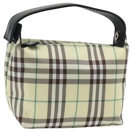 BURBERRY Nova Check Hand Pouch Nylon Beige Auth ep14219 Beige