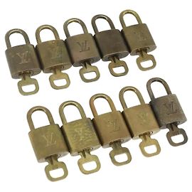 LOUIS VUITTON Padlock 10 Set Padlock metal Gold LV Auth 167225 Golden