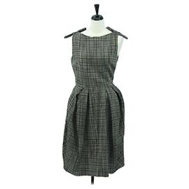 Christian Dior Maiô em Tweed Bege Auth 174766A Bege