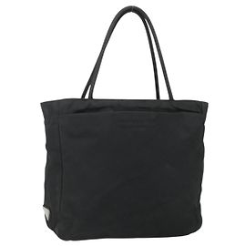 PRADA Tote Bag Nylon Black Auth 176646 Black