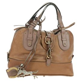 Chloé Sac à main en cuir Chloe Kerala marron or Auth am11396A Marron Doré