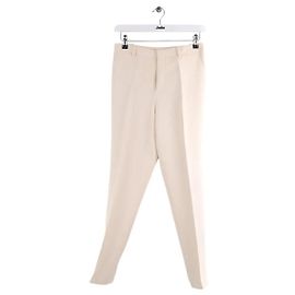 Pantalón Slim de Seda Beige Gucci Beige