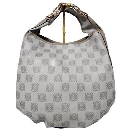 Loewe Bounce Vintage Leather Shoulder Bag Grey Grey