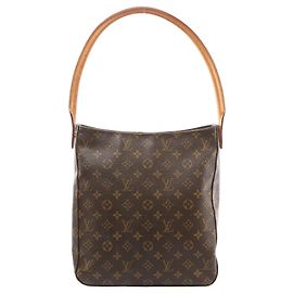Bolsa de ombro Looping GM em lona Monogram Louis Vuitton em marrom M51145 Bege