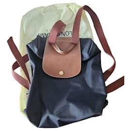Longchamp Le Pliage Backpack Black Beige