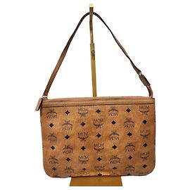 Borsa a Spalla Pochette Visetos MCM Marrone Marrone
