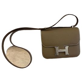 Hermès Constance 18 em couro Epsom Etoupe com ferragens ouro rosa Cinza