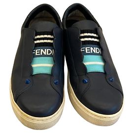 Fendi Rockoko Sneakers Blue Leather Navy blue