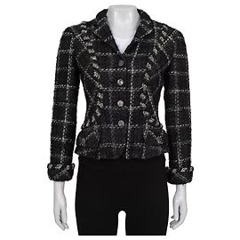 Chanel Vintage Black Tweed Fitted Jacket, Sz 38/M Pre-owned Other