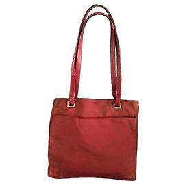 Borsa a Spalla in Nylon Prada Rosso