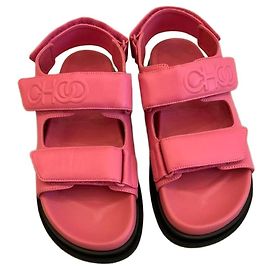 Jimmy Choo Flat Sandals Nappa Leather Pink Pink