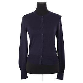 Alaïa Marineblauer Wollcardigan Marineblau