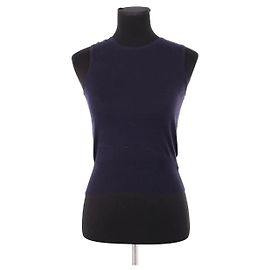 Alaïa Navy sleeveless top Navy blue
