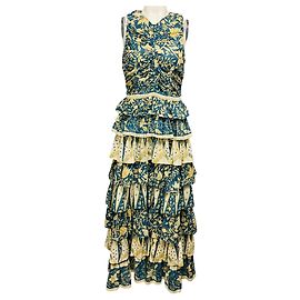 Vestido Ariah con estampado Lanai en azul / marfil multi de Ulla Johnson Azul