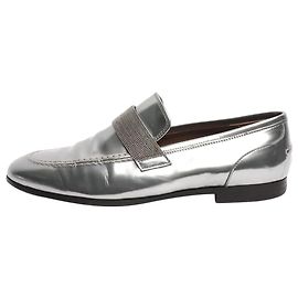 Brunello Cucinelli Silver chrome loafers - size EU 38 Silvery
