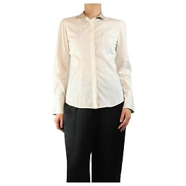 Brunello Cucinelli White contrasting-collar shirt - size L White
