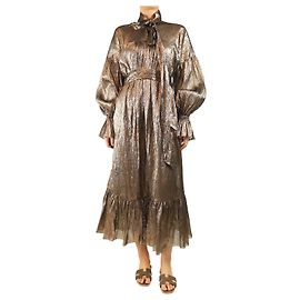 The Vampire's Wife Robe maxi en lurex doré transparent - Taille unique Doré