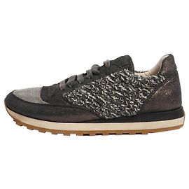 Brunello Cucinelli Dark grey sparkly tweed trainers - size EU 38 Grey