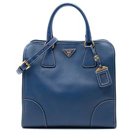 Bolsa de compras Prada em Saffiano Lux azul Azul