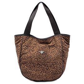 Tote en nylon léopard marron Bottega Veneta Marron