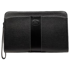 Schwarze Leder-Clutch von Burberry Schwarz