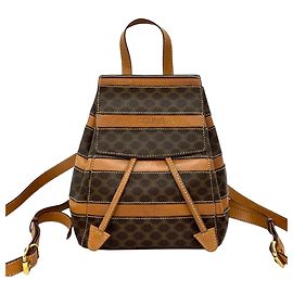 Céline Mochila de lona recubierta Macadam marrón de Celine Castaño