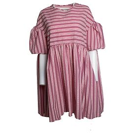 Vestido oversized listrado em rosa de Henrik Vibskov Rosa
