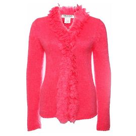 Comme Des Garcons Comme des Garçons, Mohair-Weste mit Sicherheitsnadel in fluoreszierendem Pink, Größe S. Pink