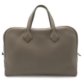 Sac Boston Victoria 40 en cuir Hermès Gris