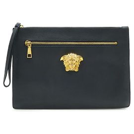 Versace Leather Clutch Bag Black
