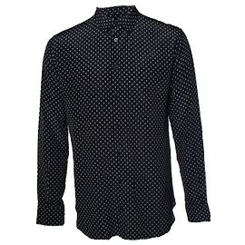 Alexander McQueen, Black skull printed silk shirt Black
