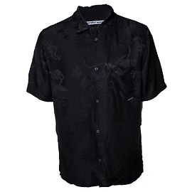 Autre Marque Alexander Wang, Kurzarmhemd mit Drachenmotiv Schwarz