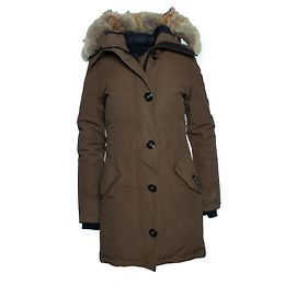 Canada Goose, grüne Nylon-Parka mit Pelzkapuze Grün