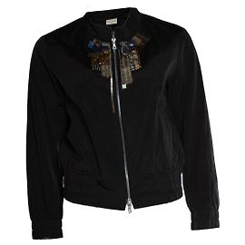 Dries van Noten, black embellished bomber jacket Black