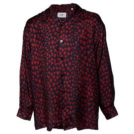 Ami, Camicia con stampa a cuore rossa Multicolore