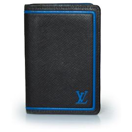 Louis Vuitton, Taiga organizer in black and blue Multiple colors