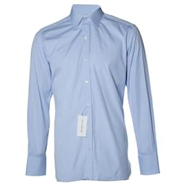 Camicia in cotone blu Tom Ford Blu