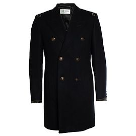 Saint Laurent, 2020 Black coat with military details Black